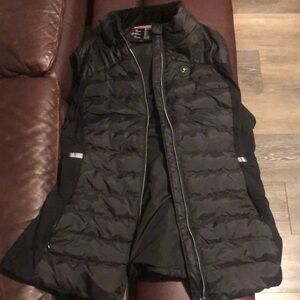 Black Quilted Puffer Vest with High Collar
